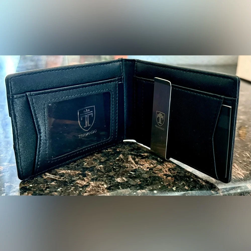 TRAVANDO Mens Slim Wallet with Money Clip